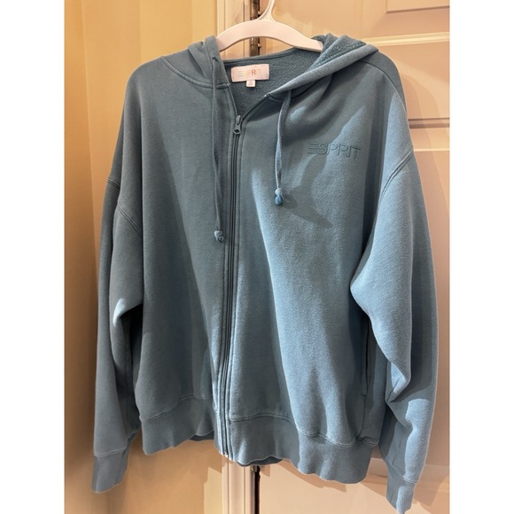 ESPRIT Full Zip‎ Hoodie Sky Blue  Women's M Sweatshirt W/ Pockets - RARE ! - Picture 1 of 3